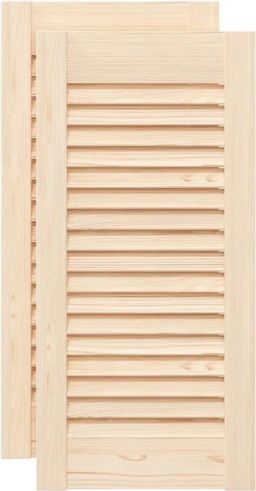 vidaXL Uși de dulap design lambriu 2 buc. 61,5x29,5 cm lemn masiv pin