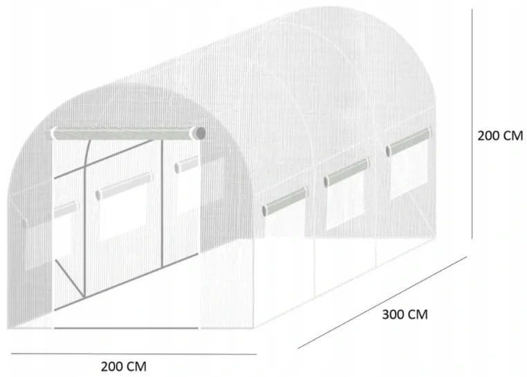 Solar de grădină ALB 2x4m cu filtru UV STANDARD