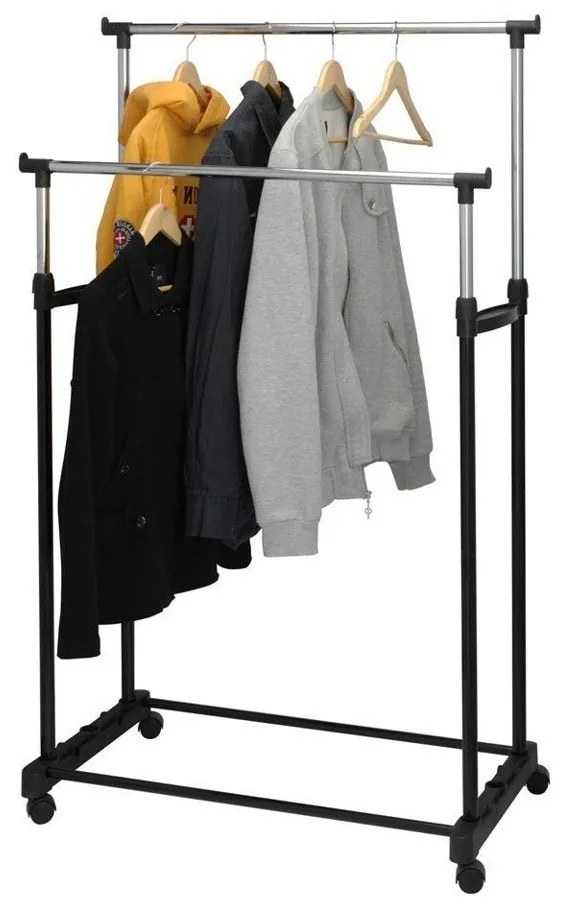 Culoar dublu pentru haine - dulap pe roți