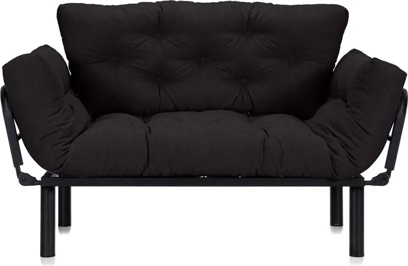 Canapea Extensibilă 2 locuri SUNNY, pentru terasă, 155x70x85 cm, Negru-Enjoy