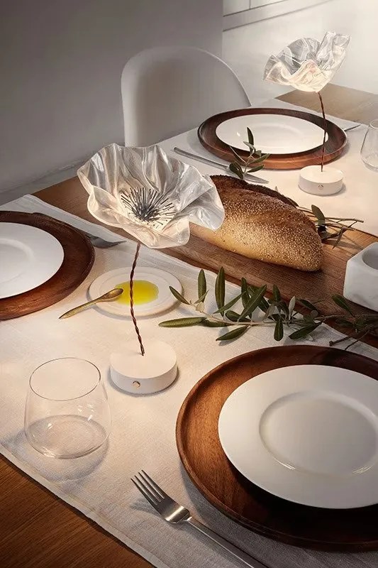 Veioza, Lampa de masa cu baterii ideala restaurant, realizata manual Lafleur prisma