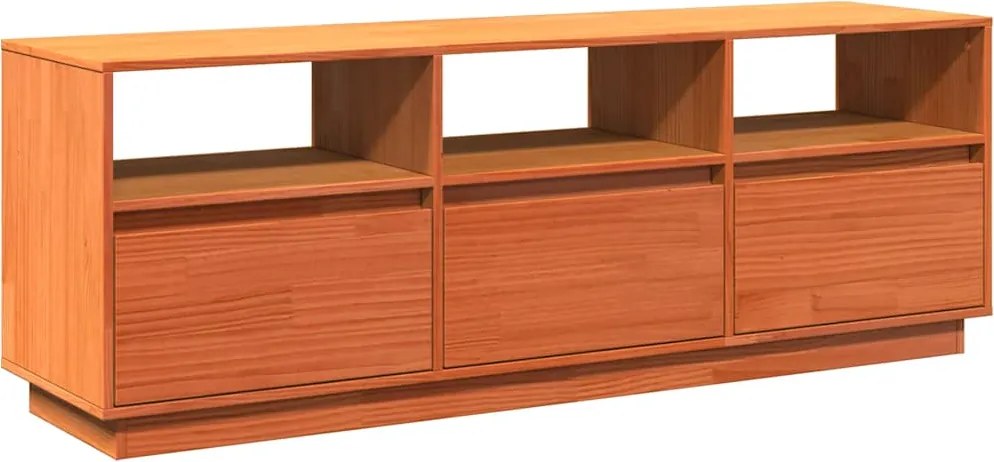 vidaXL Dulap TV, maro ceruit, 140x37x50 cm, lemn masiv de pin