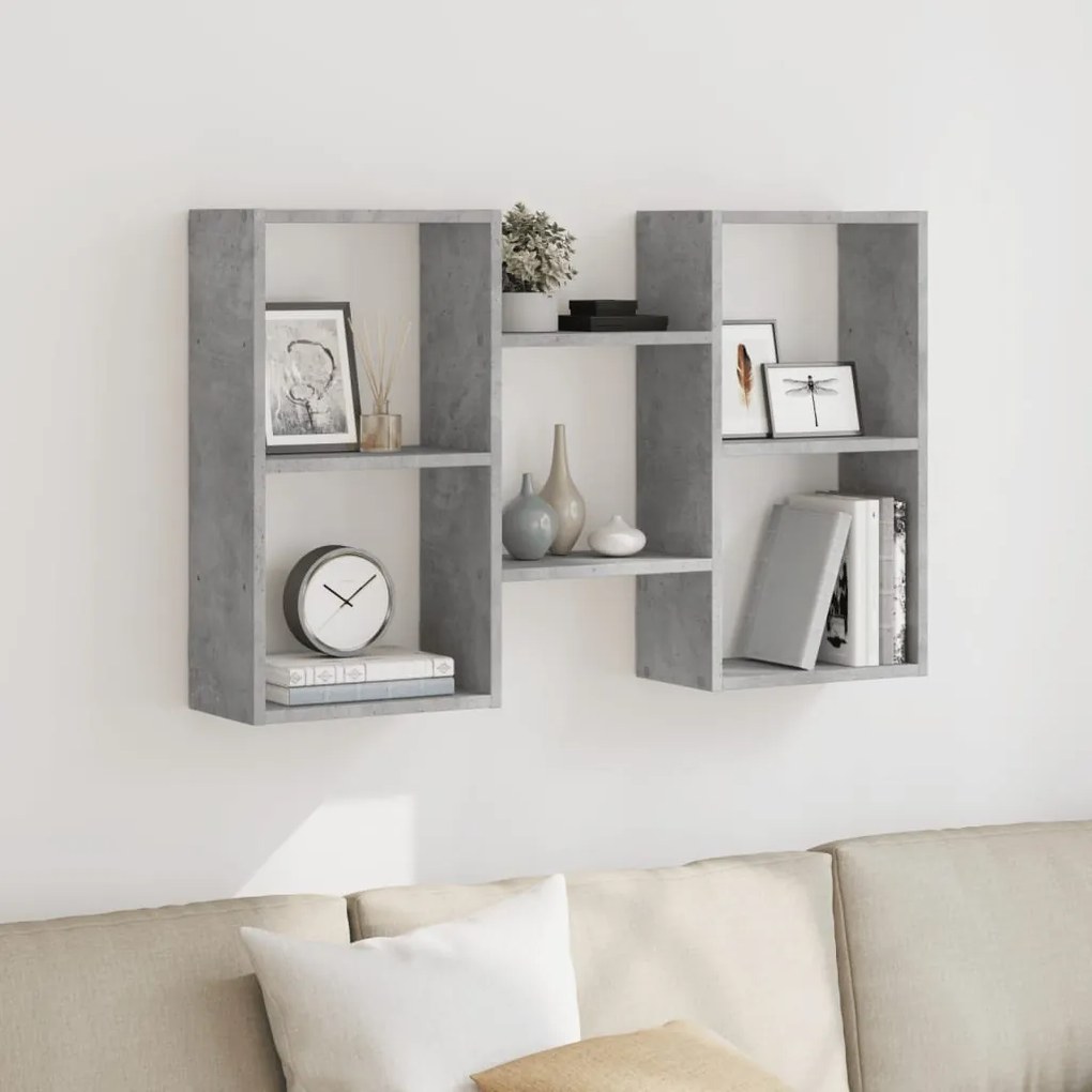 vidaXL Raft de perete, gri beton, 96x18x60 cm, lemn prelucrat
