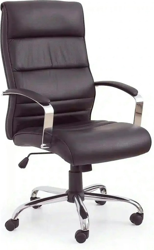 Scaun birou TEKSAS, negru, piele ecologica, 63x75x112/122 cm