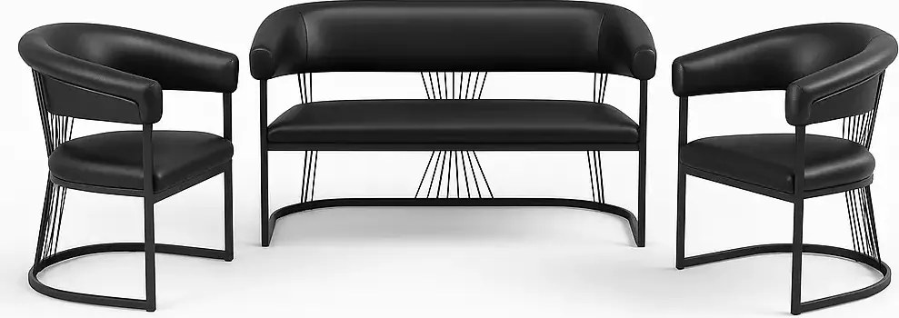 Set canapea si fotolii Ekselans  Homs  negru