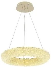 Lustră LED Suspendată cu Telecomandă – 3 Tipuri de Lumină, Intensitate Reglabilă, Design Auriu Modern, Ø40 cm