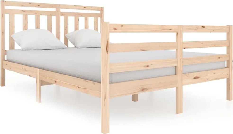 vidaXL Cadru de pat, 140x200 cm, lemn masiv