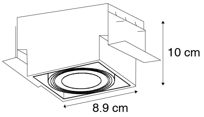 Set de 12 spoturi îngropate albe GU10 înclinabile fără cadru - Oneon