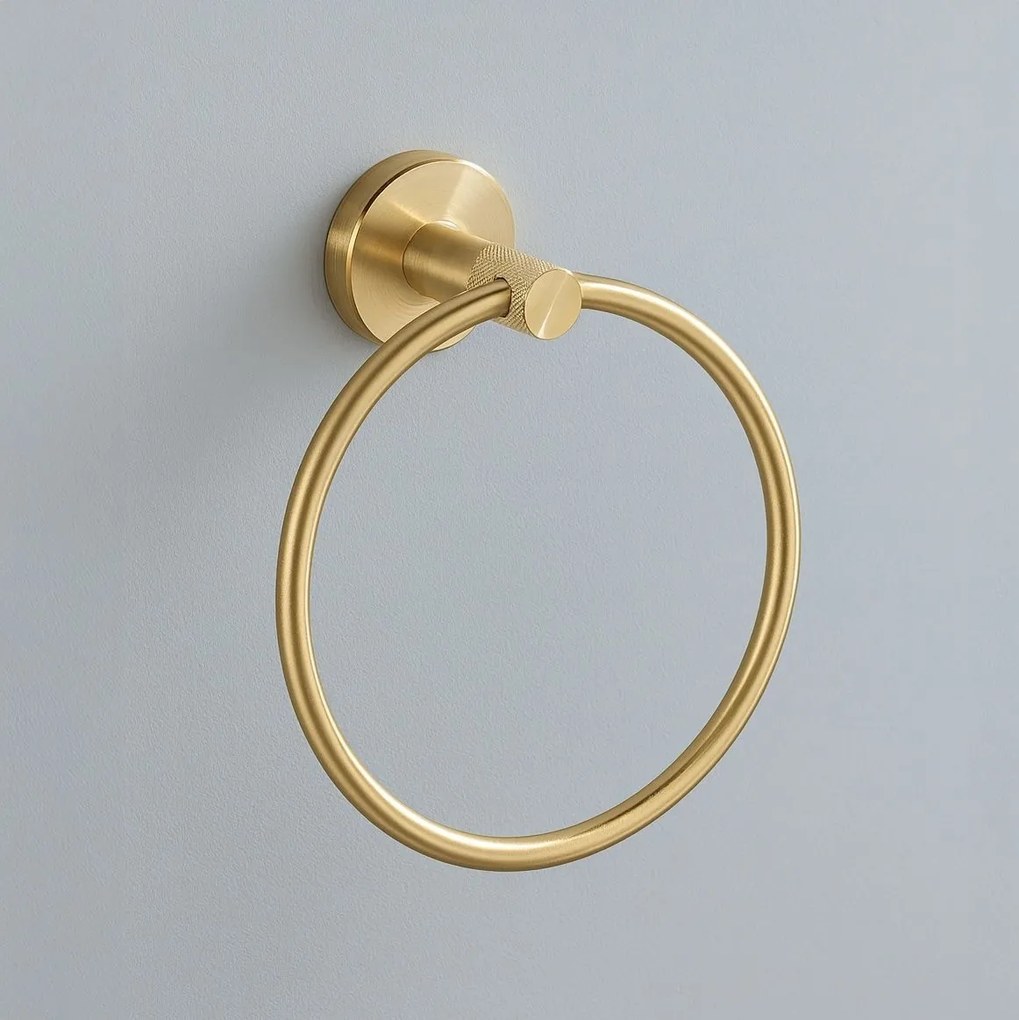 Cuier de baie Ring 6610 Modern Brush Gold