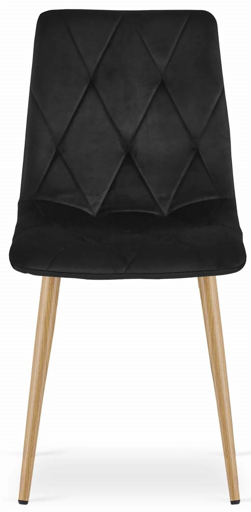 Scaun de sufragerie din catifea neagra LIBRA