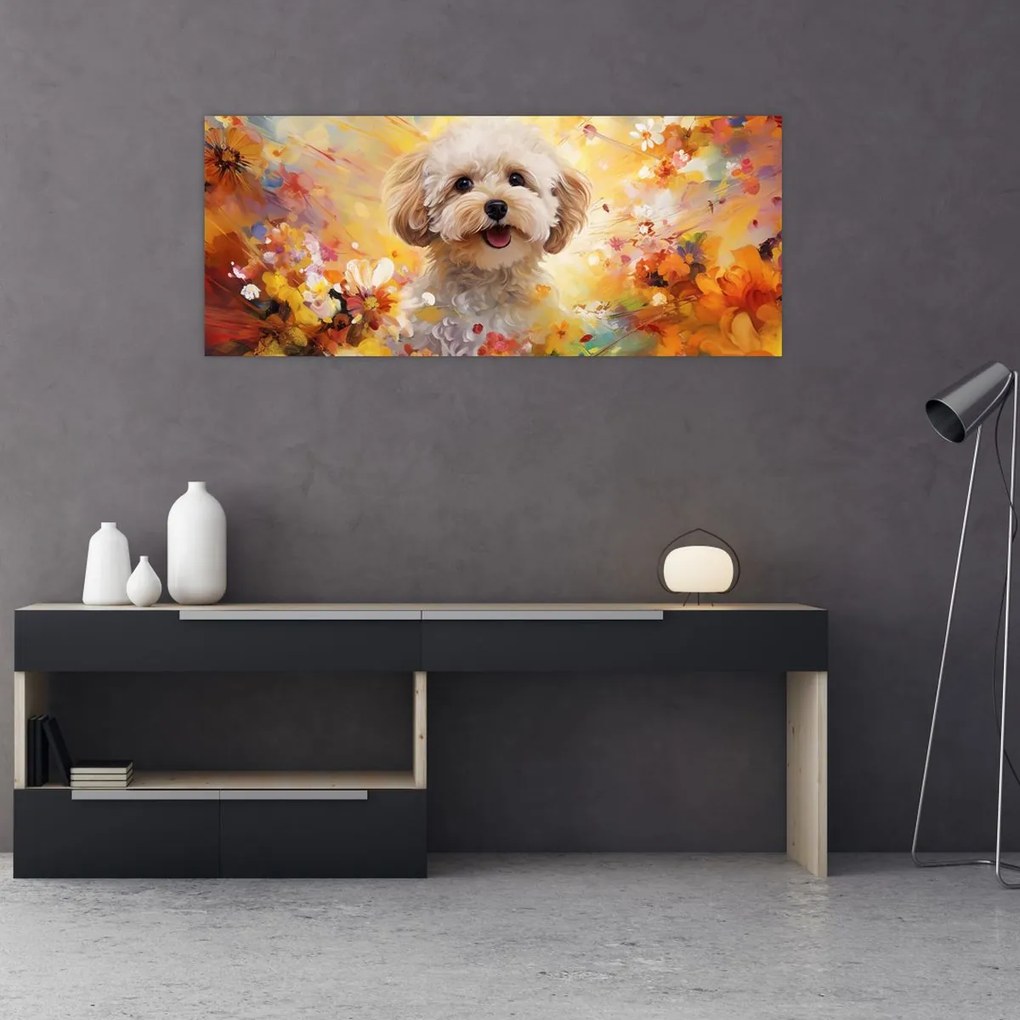 Tablou - Câine fericit (120x50 cm)