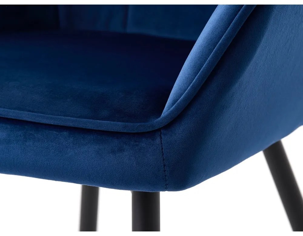 Set de scaune de sufragerie albastru închis cu cotiere 2 buc. tapițat Nolan Square – Unique Furniture