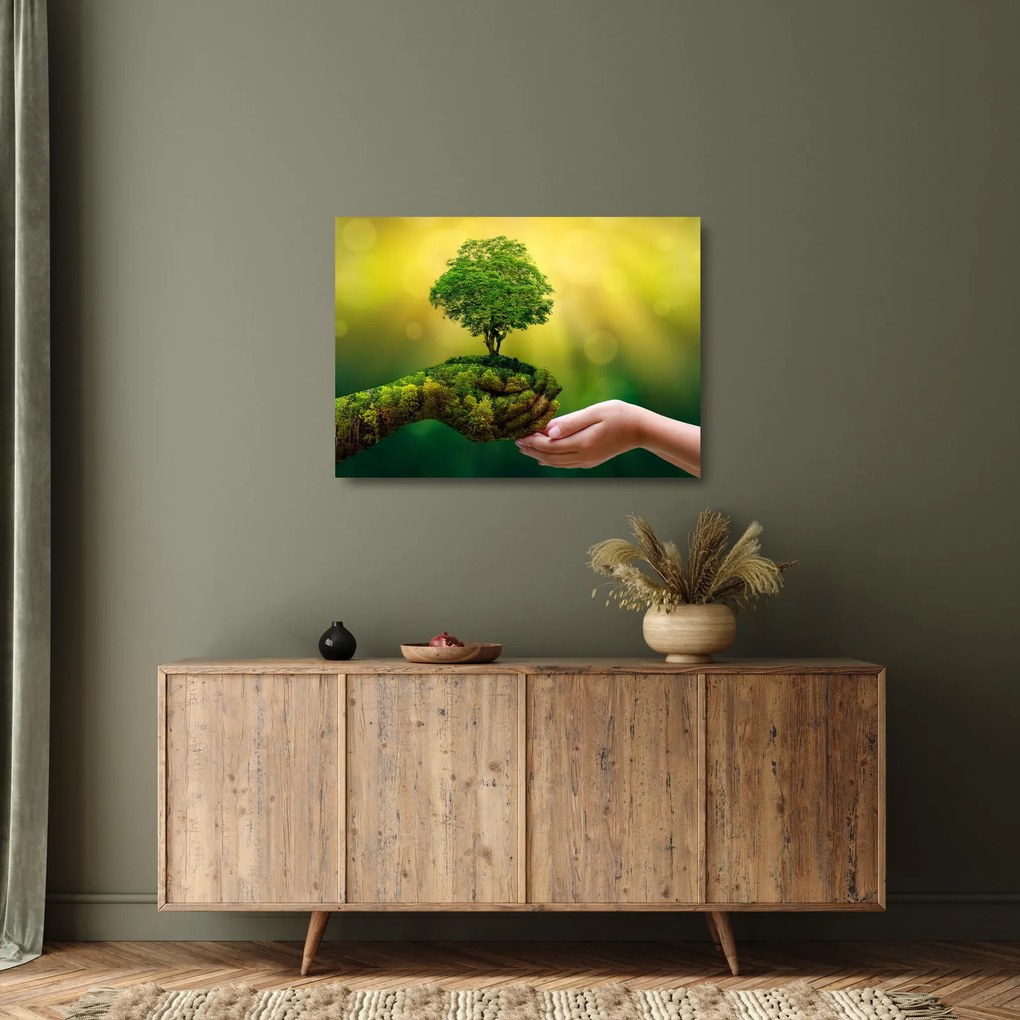 Tablou pe sticlă - Mama natura (70x50 cm)