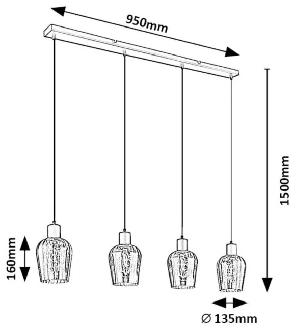 Lustra cu 4 pendule design modern Florian