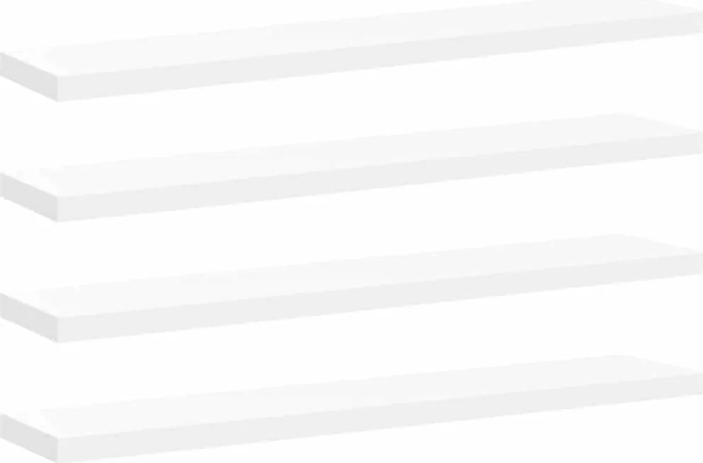 vidaXL Rafturi de perete, 4 buc., alb, 120 x 23,5 x 3,8 cm, MDF