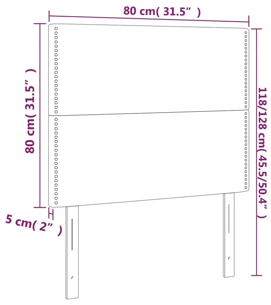 Tablii de pat, 2 buc., crem, 80x5x78 88 cm, piele ecologica 2, Crem, 80 x 5 x 118 128 cm