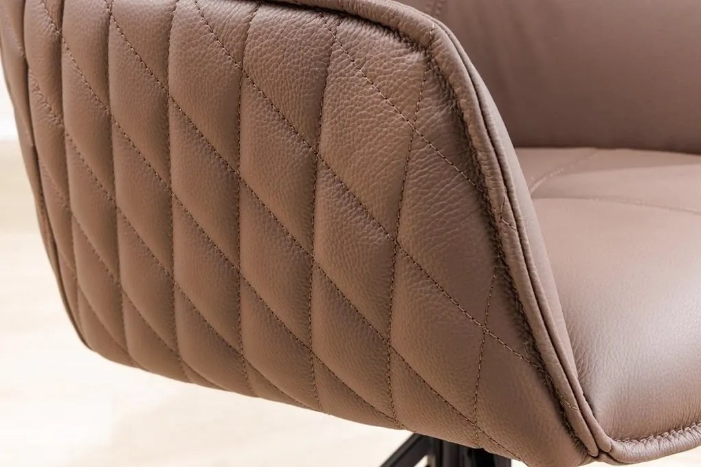 Set 2 scaune Pivotante, Piele Naturala, Maro, Euphoria