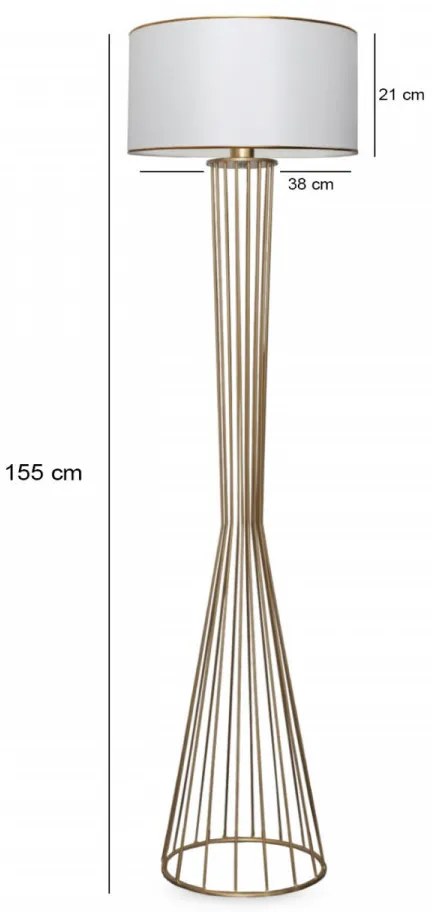 Lampa de Podea AYD-3077, Soclu E27, Max. 60W, Culoare Alb / Auriu