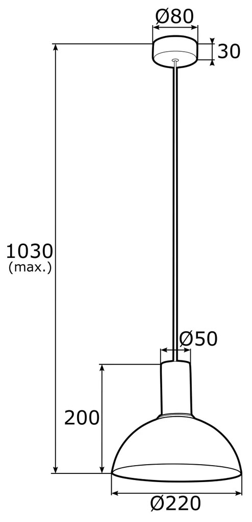 Pendul, Lustra suspendata design minimalist SINES 22cm, alb