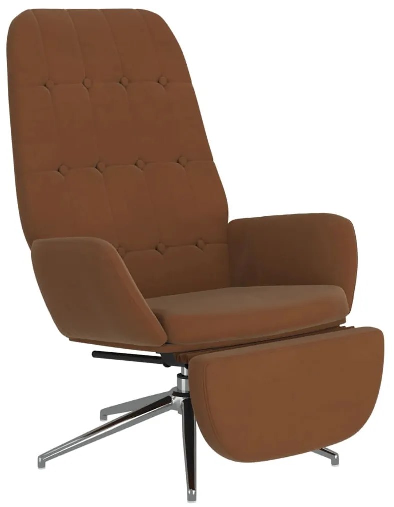 3097698 vidaXL Scaun de relaxare cu suport de picioare, maro, microfibră