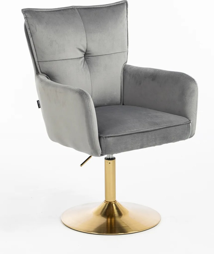 HR250N Scaun Catifea Grafit Bază Aurie