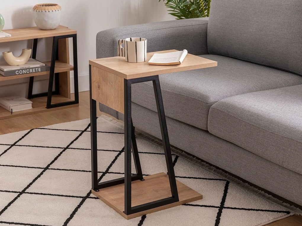 Măsuță laterală Nidupe 3 (stejar zafir + negru) . 1094760