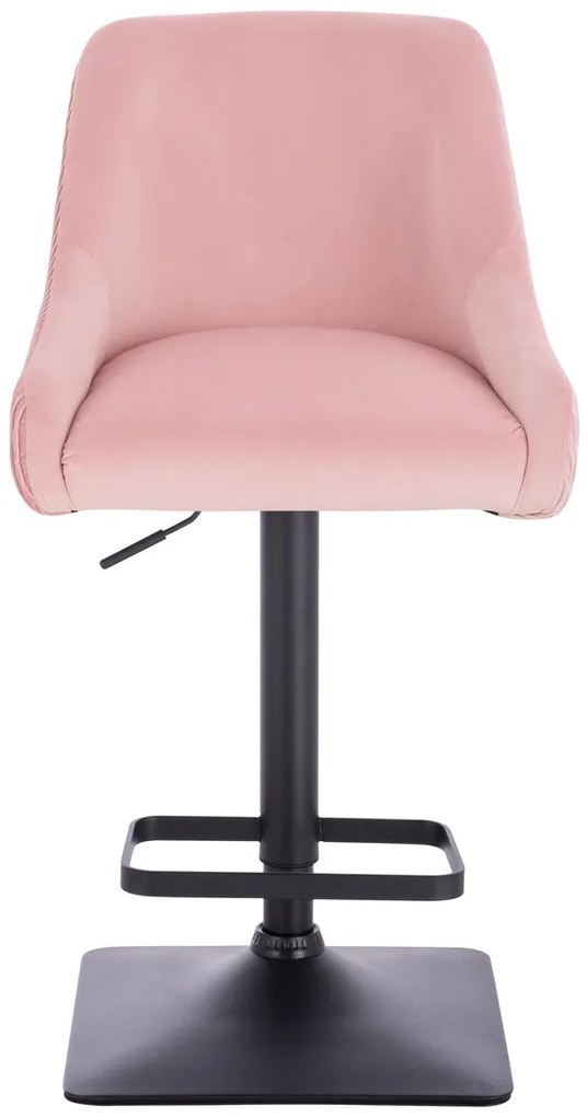 HR920KW Scaun Roz Pudra din Catifea cu Bază Neagră