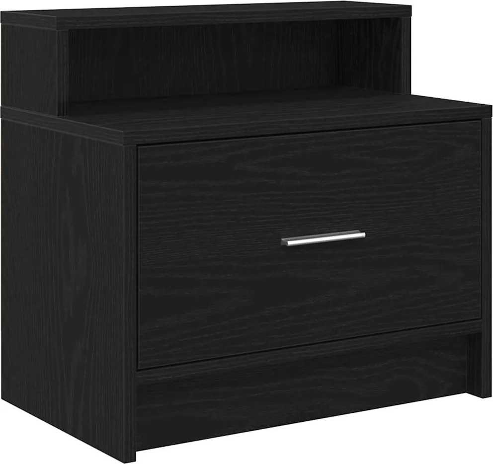 vidaXL Noptiera cu sertar stejar negru 51x31x47 cm