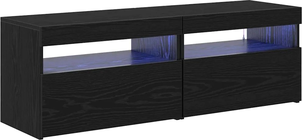 vidaXL Cabinet TV 2 pcs Stejar Negru 60 x 35 x 40 cm Lemn compozit