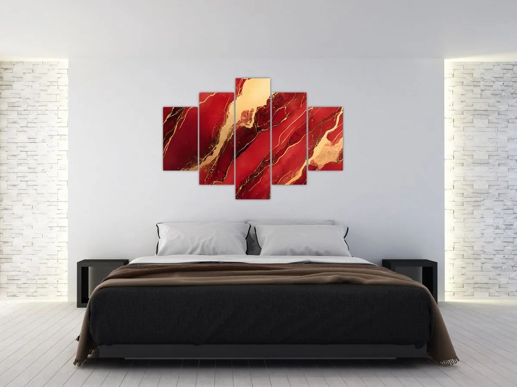 Tablou - Marmură roșu-auriu (150x105 cm)