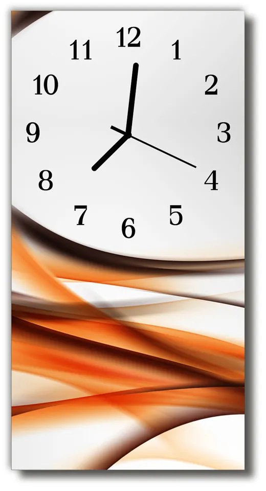 Ceas de perete din sticla vertical Arta abstracție portocaliu