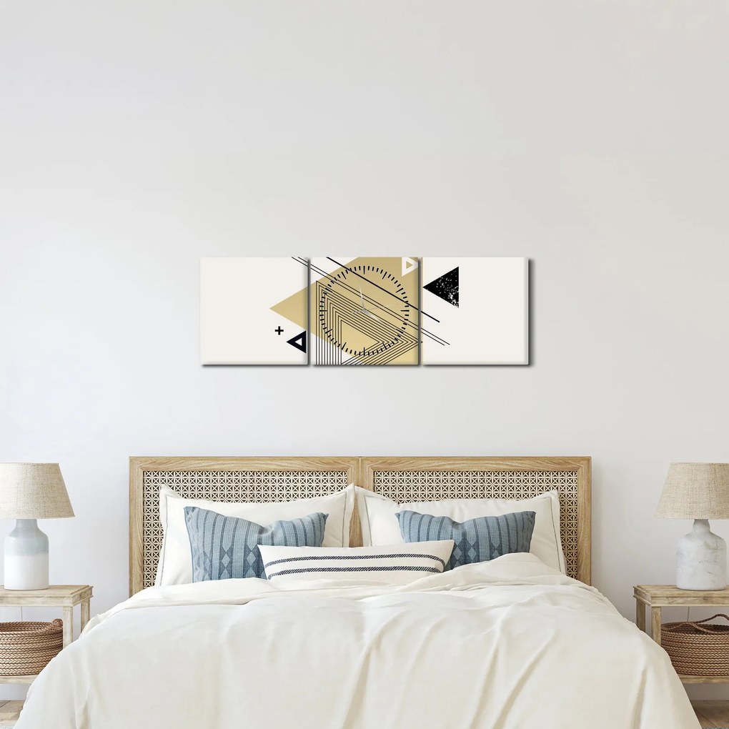Tablou - Forme geometrice N⁰4 (cu ceas) (90x30 cm)