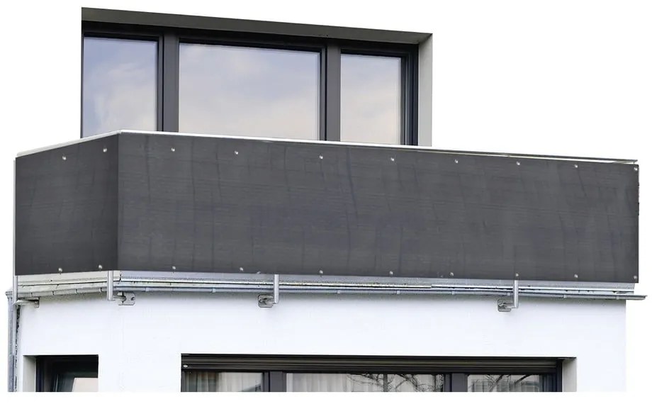 Paravan pentru balcon negru din plastic 500x85 cm – Maximex