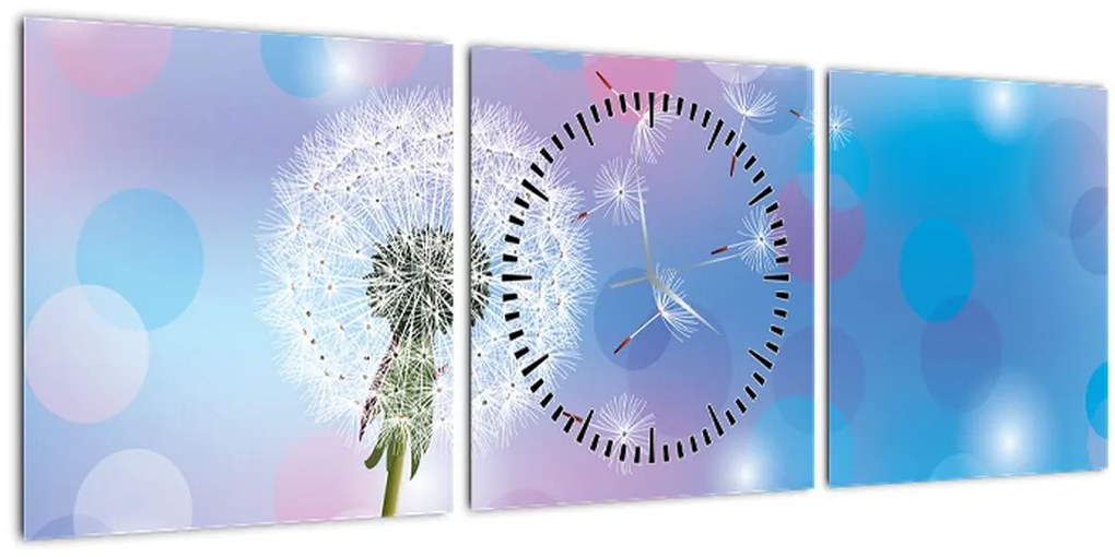Tablou - Păpădie în vânt (cu ceas) (90x30 cm)