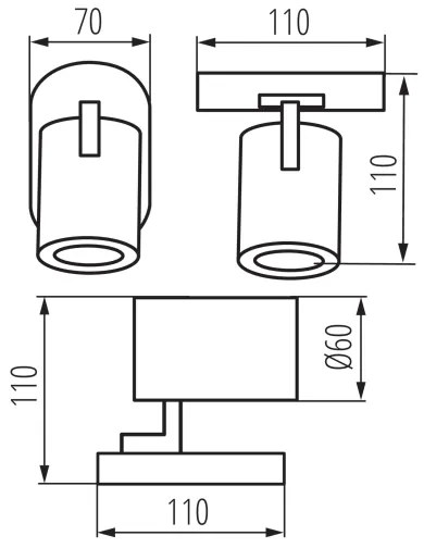 Spot de perete Kanlux 38964 LAURIN 1xGU10/10W/230V alamă/alb