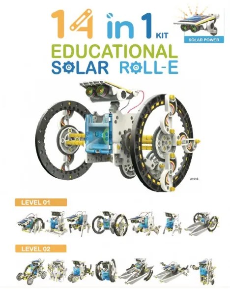 Kit solar educational robot 14in1 Roll-e