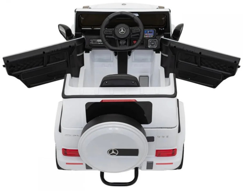Masinuta Electrica cu acumulator pentru copii NOVOKIDS™ Mercedes G63 AMG , Roti din Cauciuc EVA, Melodii si USB , 3-8 ani , usi cu deschidere ,