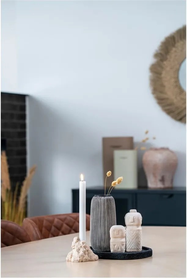 Vază neagră-albă din piatră (înălțime 20 cm) – House Nordic