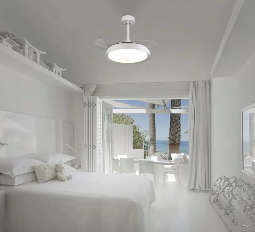 Lustra LED CCT cu ventilator si telecomanda MISTRAL Mini alb MA-8829