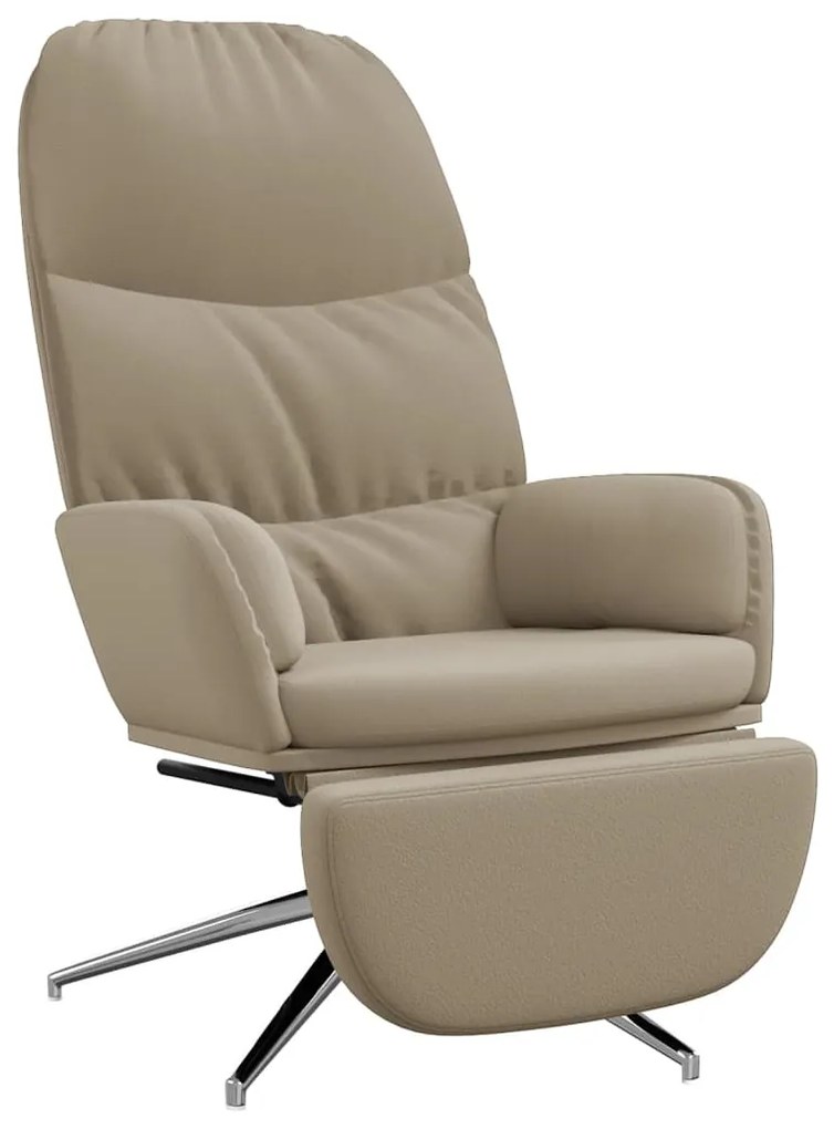 3097383 vidaXL Scaun relaxare cu taburet, gri deschis, imitație piele întoarsă
