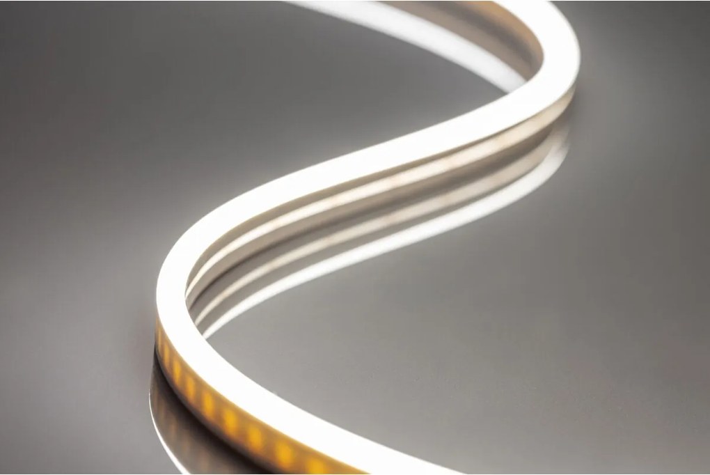 Bandă LED Neon Flex GTV pentru mobilier, lumină neutră, 100 LED m, 200 lm m, 12V, IP65, 5 m Alb neutru, 12 W/m, 12 V, Neon Flex, 200 lm/m, 12 mm