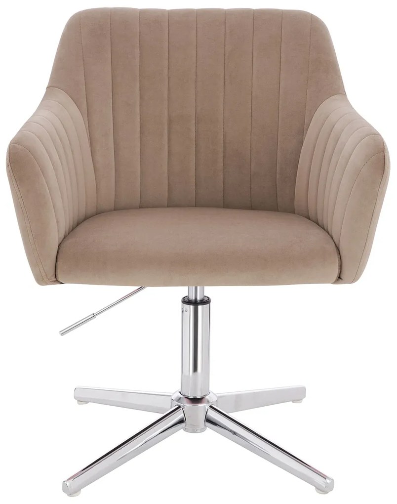 HR190CROSS Scaun Latte din Catifea cu Bază Cromata
