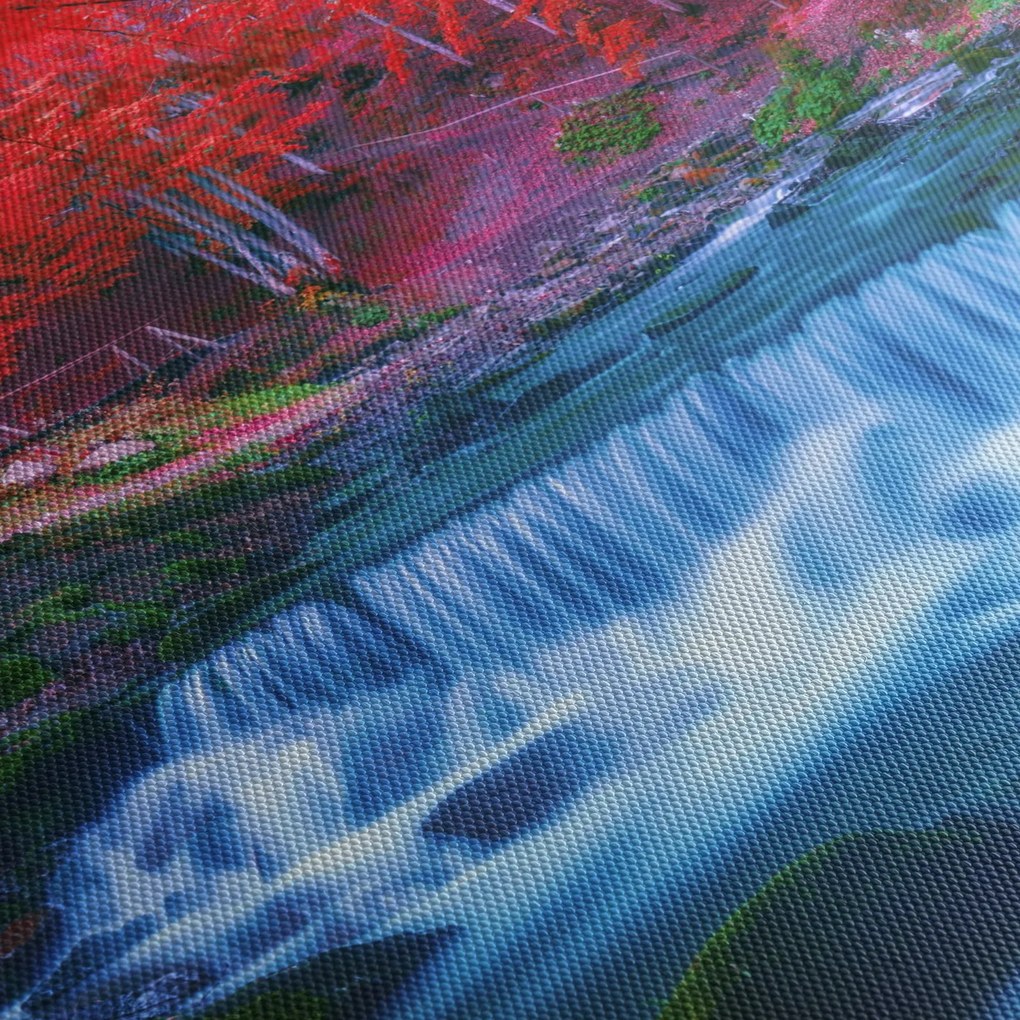 Tablou - Cascada în pădurea roșie (150x105 cm)