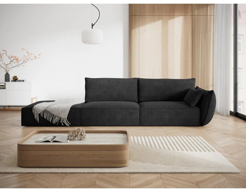 Șezlong gri închis (cu colț pe partea dreaptă) Vanda – Mazzini Sofas