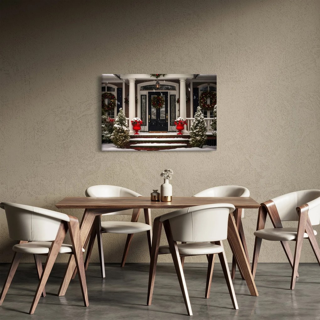 Tablou - Casa decorată de Crăciun (90x60 cm)