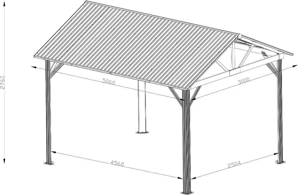 Copertină auto AVENBERG PAVILON 5 × 3 m – antracit