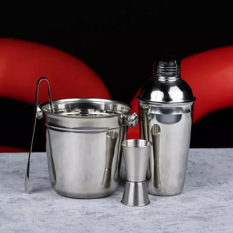 Set agitator cu frigider Kinghoff KH 1706, 4 piese, Pahar de masura, Ceste, Otel inoxidabil