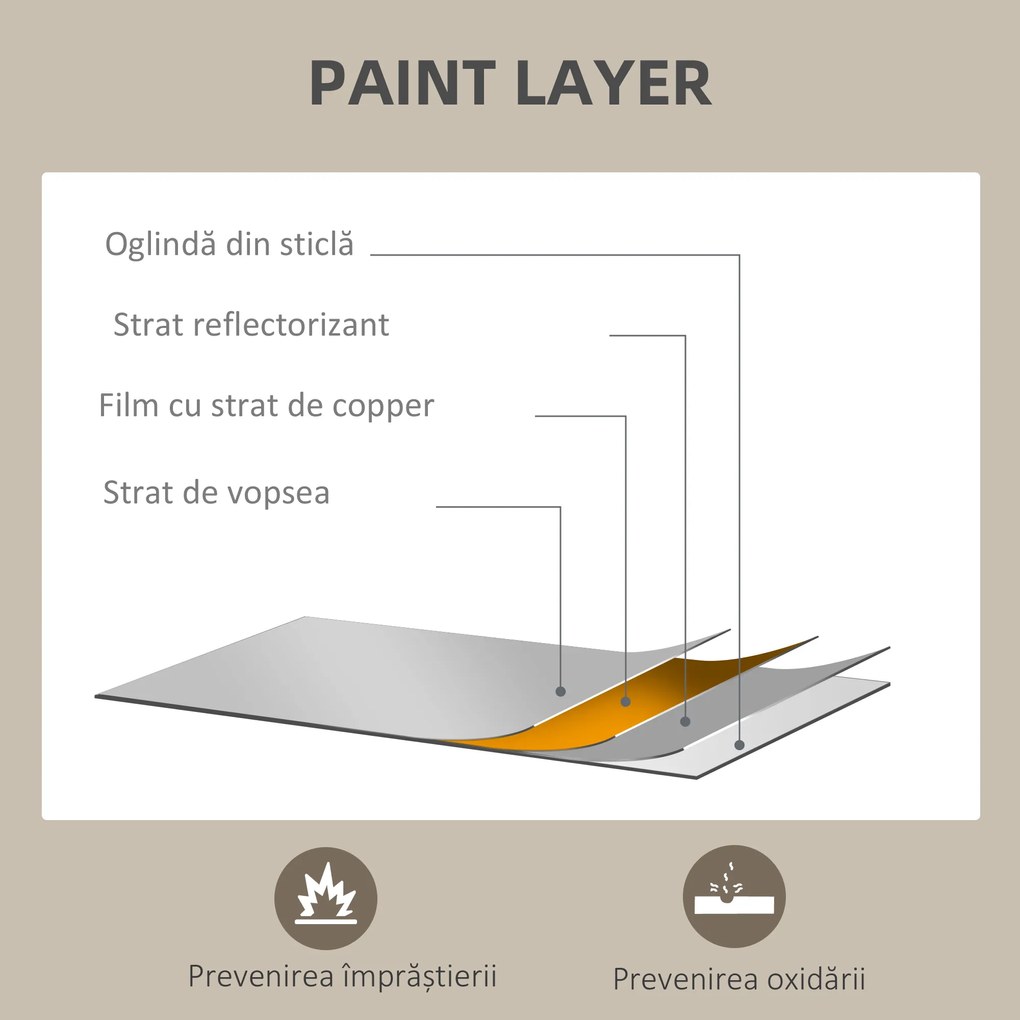 HOMCOM Oglindă Dreptunghiulară de Perete cu Cârlige, Sticlă și MDF, 60x80 cm, Negru | Aosom Romania