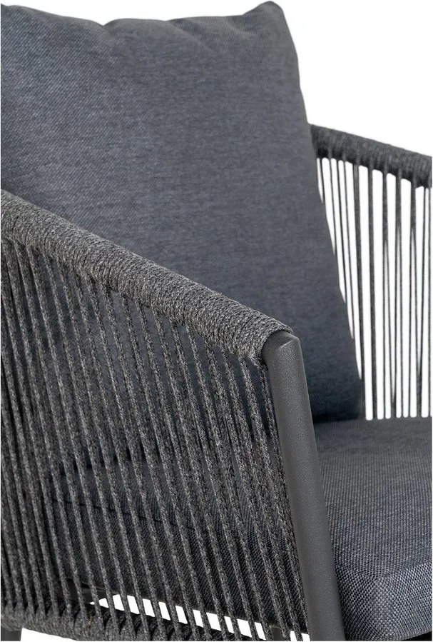 Scaun de grădină gri închis din metal/capitonat Salerno – House Nordic