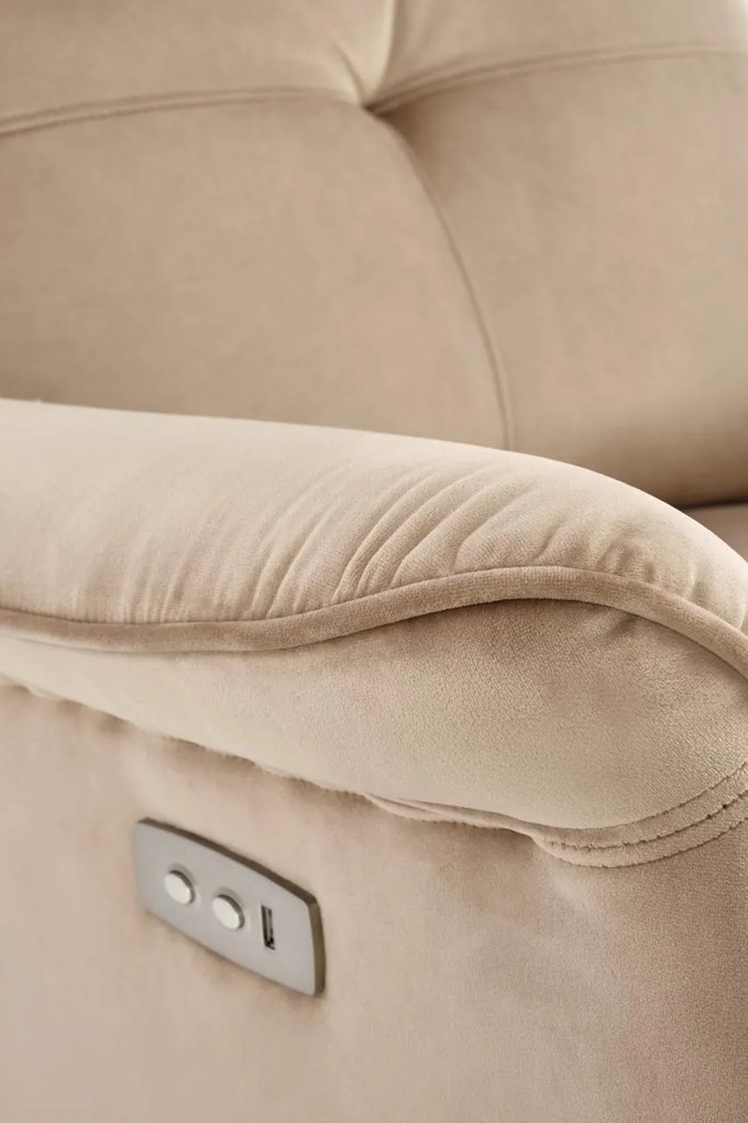 Fotoliu recliner Semir velvet bej H108 cm